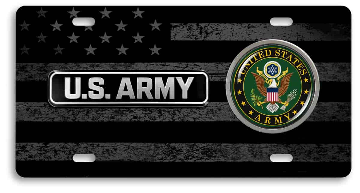 U.S. Army - Stainless Steel Car License Plate